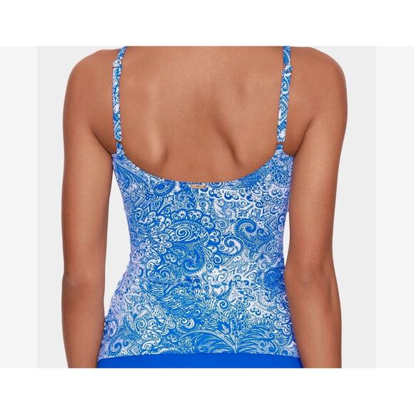 Lauren Ralph Lauren Womens Printed Underwire Tankini Swim Top Sz 10 NWT - Picture 5 of 9